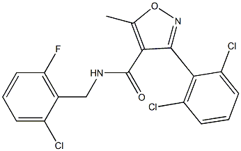 N4-(2-chloro-6-fluorobenzyl)-3-(2,6-dichlorophenyl)-5-methylisoxazole-4-carboxamide Struktur