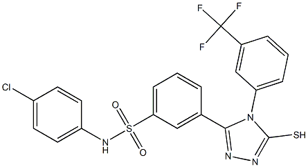 N-(4-Chloro-phenyl)-3-[5-mercapto-4-(3-trifluoromethyl-phenyl)-4H-[1,2,4]triazol-3-yl]-benzenesulfonamide Struktur