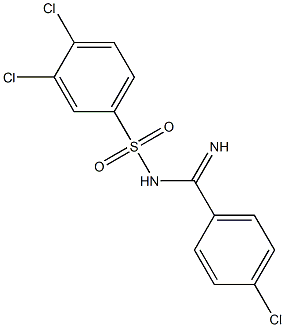 N1-[(4-chlorophenyl)(imino)methyl]-3,4-dichlorobenzene-1-sulfonamide Struktur