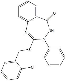 2-[(2-chlorobenzyl)thio]-3-phenyl-4,5-dihydro-3H-1,3,4-benzotriazepin-5-one Struktur