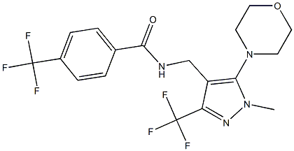 N-{[1-methyl-5-morpholino-3-(trifluoromethyl)-1H-pyrazol-4-yl]methyl}-4-(trifluoromethyl)benzenecarboxamide Struktur