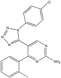 5-[1-(4-chlorophenyl)-1H-1,2,3,4-tetraazol-5-yl]-4-(2-methylphenyl)pyrimidin-2-amine Struktur