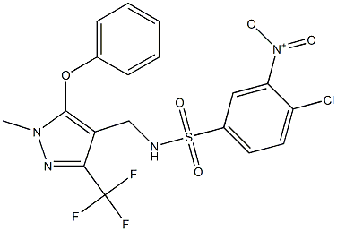 4-chloro-N-{[1-methyl-5-phenoxy-3-(trifluoromethyl)-1H-pyrazol-4-yl]methyl}-3-nitrobenzenesulfonamide Struktur