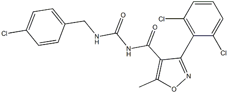 N-(4-chlorobenzyl)-N'-{[3-(2,6-dichlorophenyl)-5-methylisoxazol-4-yl]carbonyl}urea Struktur