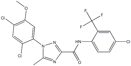 N-[4-chloro-2-(trifluoromethyl)phenyl]-1-(2,4-dichloro-5-methoxyphenyl)-5-methyl-1H-1,2,4-triazole-3-carboxamide Struktur