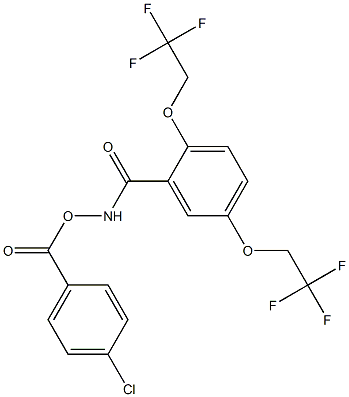 N-[(4-chlorobenzoyl)oxy]-2,5-bis(2,2,2-trifluoroethoxy)benzenecarboxamide Struktur