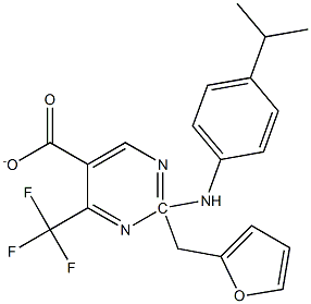 2-furylmethyl 2-(4-isopropylanilino)-4-(trifluoromethyl)pyrimidine-5-carboxylate Struktur