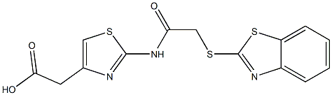 2-(2-{[2-(1,3-benzothiazol-2-ylsulfanyl)acetyl]amino}-1,3-thiazol-4-yl)acetic acid Struktur