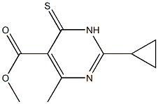 methyl 2-cyclopropyl-4-methyl-6-thioxo-1,6-dihydropyrimidine-5-carboxylate Struktur