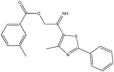 4-methyl-5-{[(3-methylbenzoyl)oxy]ethanimidoyl}-2-phenyl-1,3-thiazole Struktur