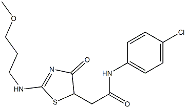 N1-(4-chlorophenyl)-2-{2-[(3-methoxypropyl)amino]-4-oxo-4,5-dihydro-1,3-thiazol-5-yl}acetamide Struktur