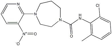 N1-(2-chloro-6-methylphenyl)-4-(3-nitro-2-pyridyl)-1,4-diazepane-1-carboxamide Struktur