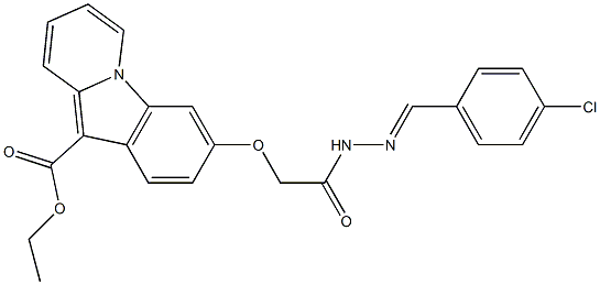 ethyl 3-(2-{2-[(E)-(4-chlorophenyl)methylidene]hydrazino}-2-oxoethoxy)pyrido[1,2-a]indole-10-carboxylate Struktur