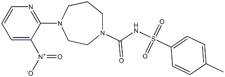 N1-{[4-(3-nitro-2-pyridyl)-1,4-diazepan-1-yl]carbonyl}-4-methylbenzene-1-sulfonamide Struktur