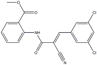 methyl 2-{[2-cyano-3-(3,5-dichlorophenyl)acryloyl]amino}benzoate Struktur