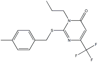 2-[(4-methylbenzyl)sulfanyl]-3-propyl-6-(trifluoromethyl)-4(3H)-pyrimidinone Struktur