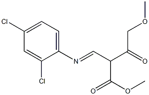 methyl 2-{[(2,4-dichlorophenyl)imino]methyl}-4-methoxy-3-oxobutanoate Struktur