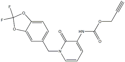 2-propynyl N-{1-[(2,2-difluoro-1,3-benzodioxol-5-yl)methyl]-2-oxo-1,2-dihydro-3-pyridinyl}carbamate Struktur