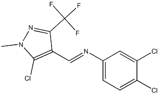 N-{(E)-[5-chloro-1-methyl-3-(trifluoromethyl)-1H-pyrazol-4-yl]methylidene}-N-(3,4-dichlorophenyl)amine Struktur