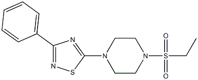 5-[4-(ethylsulfonyl)piperazino]-3-phenyl-1,2,4-thiadiazole Struktur