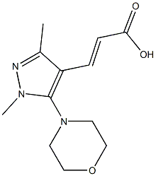 (E)-3-(1,3-dimethyl-5-morpholino-1H-pyrazol-4-yl)acrylic acid Struktur