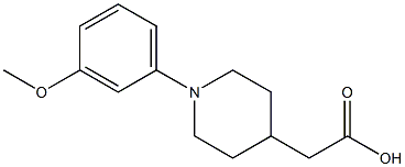 2-(1-(3-methoxyphenyl)piperidin-4-yl)acetic acid Struktur