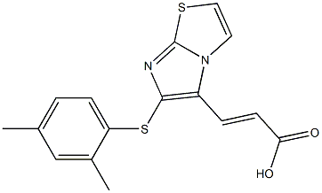 (2E)-3-{6-[(2,4-dimethylphenyl)thio]imidazo[2,1-b][1,3]thiazol-5-yl}acrylic acid Struktur