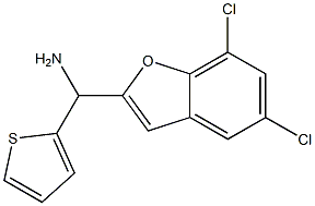 (5,7-dichloro-1-benzofuran-2-yl)(thiophen-2-yl)methanamine Struktur