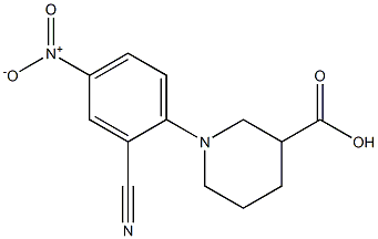 1-(2-cyano-4-nitrophenyl)piperidine-3-carboxylic acid Struktur