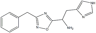 1-(3-benzyl-1,2,4-oxadiazol-5-yl)-2-(1H-imidazol-4-yl)ethan-1-amine Struktur