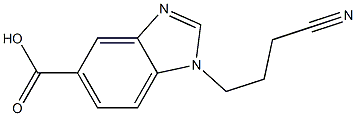 1-(3-cyanopropyl)-1H-1,3-benzodiazole-5-carboxylic acid Struktur