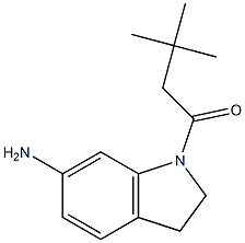 1-(6-amino-2,3-dihydro-1H-indol-1-yl)-3,3-dimethylbutan-1-one Struktur