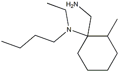 1-(aminomethyl)-N-butyl-N-ethyl-2-methylcyclohexan-1-amine Struktur