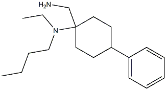 1-(aminomethyl)-N-butyl-N-ethyl-4-phenylcyclohexan-1-amine Struktur