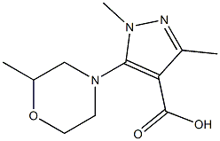 1,3-dimethyl-5-(2-methylmorpholin-4-yl)-1H-pyrazole-4-carboxylic acid Struktur