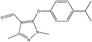 1,3-dimethyl-5-[4-(propan-2-yl)phenoxy]-1H-pyrazole-4-carbaldehyde Struktur