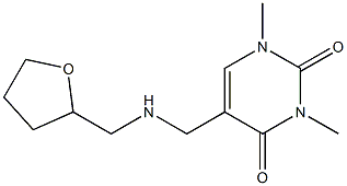 1,3-dimethyl-5-{[(oxolan-2-ylmethyl)amino]methyl}-1,2,3,4-tetrahydropyrimidine-2,4-dione Struktur