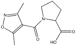 1-[(3,5-dimethyl-1,2-oxazol-4-yl)carbonyl]pyrrolidine-2-carboxylic acid Struktur