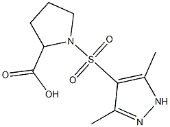 1-[(3,5-dimethyl-1H-pyrazol-4-yl)sulfonyl]pyrrolidine-2-carboxylic acid Struktur