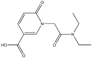 1-[(diethylcarbamoyl)methyl]-6-oxo-1,6-dihydropyridine-3-carboxylic acid Struktur