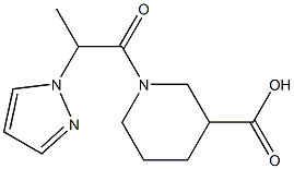 1-[2-(1H-pyrazol-1-yl)propanoyl]piperidine-3-carboxylic acid Struktur