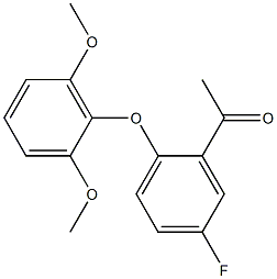 1-[2-(2,6-dimethoxyphenoxy)-5-fluorophenyl]ethan-1-one Struktur