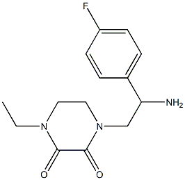 1-[2-amino-2-(4-fluorophenyl)ethyl]-4-ethylpiperazine-2,3-dione Struktur