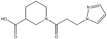 1-[3-(1H-pyrazol-1-yl)propanoyl]piperidine-3-carboxylic acid Struktur