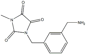 1-{[3-(aminomethyl)phenyl]methyl}-3-methylimidazolidine-2,4,5-trione Struktur