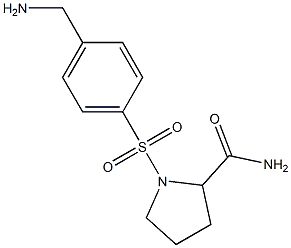 1-{[4-(aminomethyl)benzene]sulfonyl}pyrrolidine-2-carboxamide Struktur