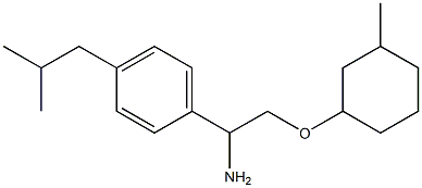 1-{1-amino-2-[(3-methylcyclohexyl)oxy]ethyl}-4-(2-methylpropyl)benzene Struktur