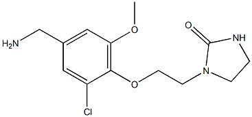 1-{2-[4-(aminomethyl)-2-chloro-6-methoxyphenoxy]ethyl}imidazolidin-2-one Struktur