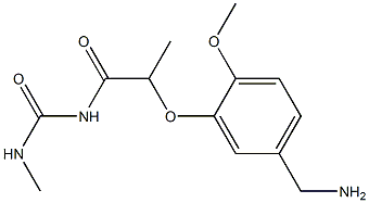 1-{2-[5-(aminomethyl)-2-methoxyphenoxy]propanoyl}-3-methylurea Struktur