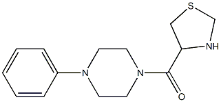 1-phenyl-4-(1,3-thiazolidin-4-ylcarbonyl)piperazine Struktur